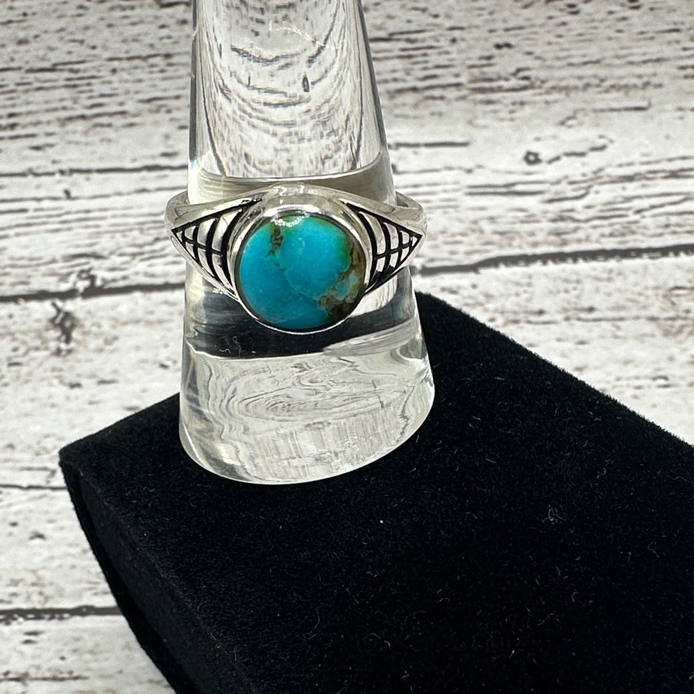 Turquoise Stone Sterling Silver Ring - Senoran Gold